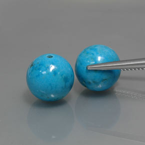 캐럿 천연 블루 터키석 보석, 구형 / 볼, 10.31 mm, 불투명체