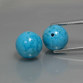 캐럿 천연 블루 터키석 보석, 구형 / 볼, 10.25 mm, 불투명체