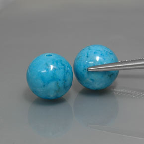 캐럿 천연 블루 터키석 보석, 구형 / 볼, 10.25 mm, 불투명체
