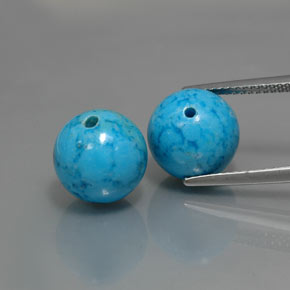 캐럿 천연 블루 터키석 보석, 구형 / 볼, 10.24 mm, 불투명체