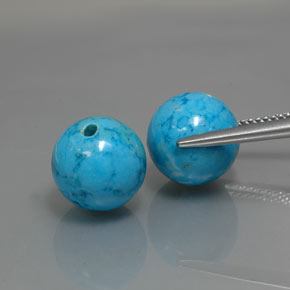 캐럿 천연 블루 터키석 보석, 구형 / 볼, 10.24 mm, 불투명체