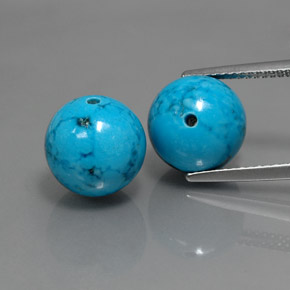 캐럿 천연 블루 터키석 보석, 구형 / 볼, 10.29 mm, 불투명체