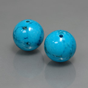 캐럿 천연 블루 터키석 보석, 구형 / 볼, 10.29 mm, 불투명체