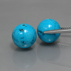 캐럿 천연 블루 터키석 보석, 구형 / 볼, 10.29 mm, 불투명체