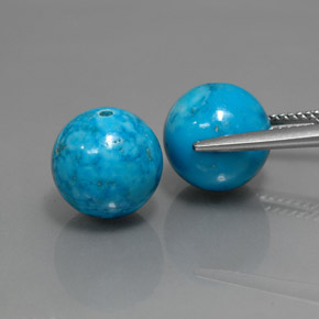 캐럿 천연 블루 터키석 보석, 구형 / 볼, 10.31 mm, 불투명체