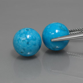 캐럿 천연 블루 터키석 보석, 구형 / 볼, 10.26 mm, 불투명체