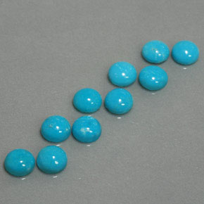 캐럿 천연 블루 터키석 보석, 라운드 컷, 4.77 mm, 불투명체