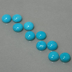 캐럿 천연 블루 터키석 보석, 라운드 컷, 4.77 mm, 불투명체