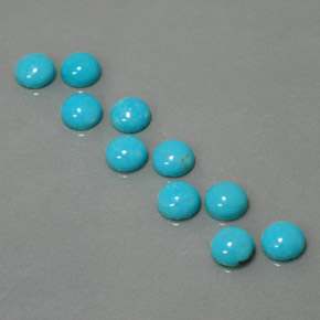 캐럿 천연 블루 터키석 보석, 라운드 컷, 5.04 mm, 불투명체