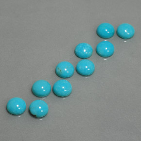 캐럿 천연 블루 터키석 보석, 라운드 컷, 5.04 mm, 불투명체
