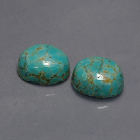 캐럿 천연 블루 그린 터키석 보석, 타원형 컷, 8.1×6.2 mm, 불투명체