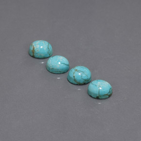 캐럿 천연 블루 그린 터키석 보석, 타원형 컷, 8×6.3 mm, 불투명체