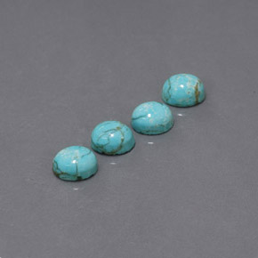 캐럿 천연 블루 그린 터키석 보석, 타원형 컷, 8×6.3 mm, 불투명체