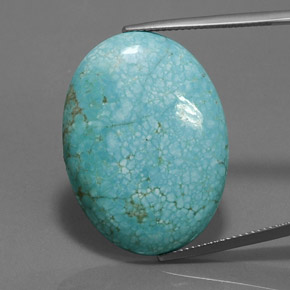 24.01캐럿 천연 블루 그린 터키 옥, 타원형 컷, 불투명체