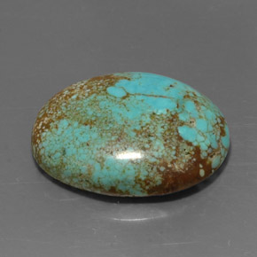12.94캐럿 천연 블루 그린 터키석, 타원형 컷, 21.2×17.1 mm, 불투명체