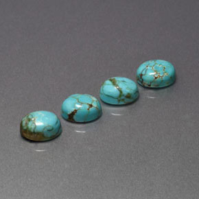 캐럿 천연 블루 그린 터키석 보석, 타원형 컷, 8.1×6.2 mm, 불투명체