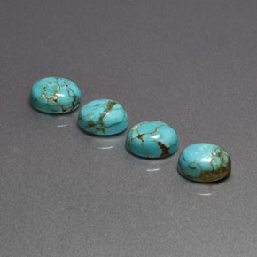 캐럿 천연 블루 그린 터키석 보석, 타원형 컷, 8.1×6.2 mm, 불투명체