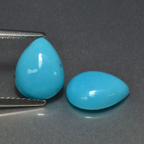 캐럿 천연 블루 터키석 보석, 배 모양, 10.1×7.9 mm, 불투명체