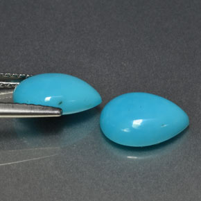 캐럿 천연 블루 터키석 보석, 배 모양, 10.1×7.9 mm, 불투명체