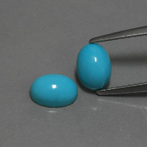 캐럿 천연 블루 터키석 보석, 타원형 컷, 7.1×5.2 mm, 불투명체
