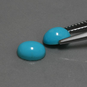캐럿 천연 블루 터키석 보석, 타원형 컷, 7.1×5.2 mm, 불투명체