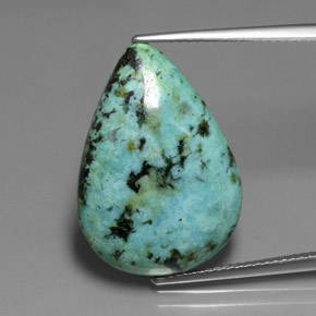 13.34캐럿 천연 블루 그린 터키석, 배 모양, 22.9×16.1 mm, 불투명체