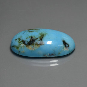 14.23캐럿 천연 블루 터키석, 타원형 컷, 26×13.8 mm, 불투명체