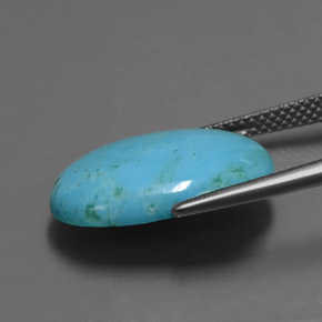 5.65캐럿 천연 파란색 터키 옥, 타원형 컷, 불투명체