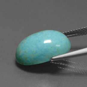 6.68캐럿 천연 블루 터키석, 타원형 컷, 16.4×10.9 mm, 불투명체