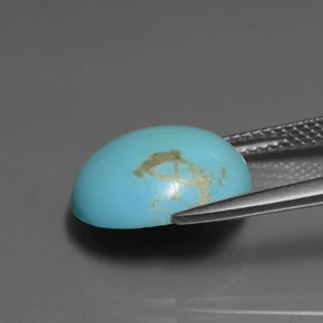 5.58캐럿 천연 파란색 터키 옥, 쿠션 컷, 불투명체