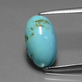 2.94캐럿 천연 블루 터키석, 타원형 컷, 13.8×8.2 mm, 불투명체