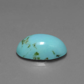 2.94캐럿 천연 블루 터키석, 타원형 컷, 13.8×8.2 mm, 불투명체