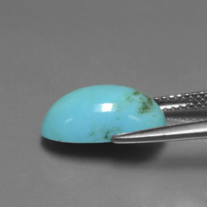 2.94캐럿 천연 블루 터키석, 타원형 컷, 13.8×8.2 mm, 불투명체