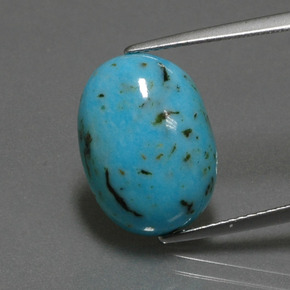 6.96캐럿 천연 블루 터키석, 타원형 컷, 16.3×12 mm, 불투명체