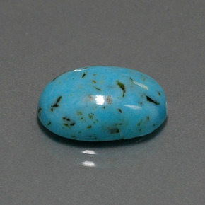 6.96캐럿 천연 블루 터키석, 타원형 컷, 16.3×12 mm, 불투명체