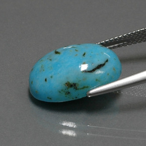 6.96캐럿 천연 블루 터키석, 타원형 컷, 16.3×12 mm, 불투명체