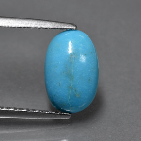 1.74캐럿 천연 블루 터키석, 타원형 컷, 11.1×7.3 mm, 불투명체