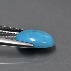 1.74캐럿 천연 블루 터키석, 타원형 컷, 11.1×7.3 mm, 불투명체