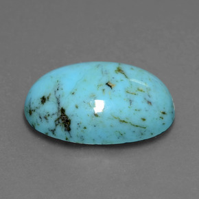 7.13캐럿 천연 블루 터키석, 타원형 컷, 18.4×13 mm, 불투명체