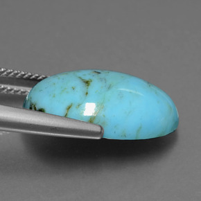 7.13캐럿 천연 블루 터키석, 타원형 컷, 18.4×13 mm, 불투명체