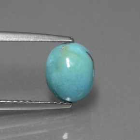 1.27캐럿 천연 블루 그린 터키석, 타원형 컷, 8.3×6.9 mm, 불투명체