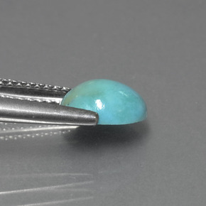 1.27캐럿 천연 블루 그린 터키석, 타원형 컷, 8.3×6.9 mm, 불투명체