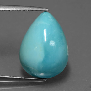 5.14캐럿 천연 블루 터키석, 배 모양, 15.4×11.2 mm, 불투명체