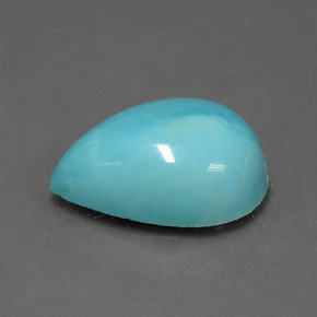 5.14캐럿 천연 블루 터키석, 배 모양, 15.4×11.2 mm, 불투명체