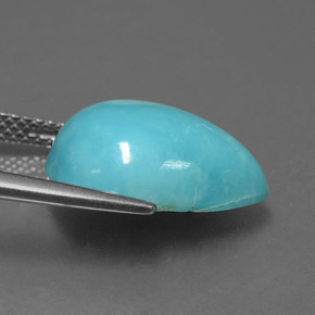 5.14캐럿 천연 블루 터키석, 배 모양, 15.4×11.2 mm, 불투명체
