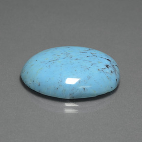 20.47캐럿 천연 블루 터키석, 타원형 컷, 25.3×22.9 mm, 불투명체