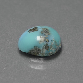 1.83캐럿 천연 블루 터키석, 멋진 모양, 8.9×8.3 mm, 불투명체