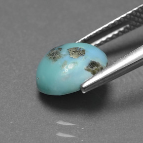 1.83캐럿 천연 블루 터키석, 멋진 모양, 8.9×8.3 mm, 불투명체