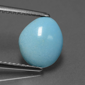 0.91캐럿 천연 블루 터키석, 멋진 모양, 9.9×8.4 mm, 불투명체