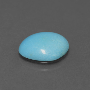 0.91캐럿 천연 블루 터키석, 멋진 모양, 9.9×8.4 mm, 불투명체